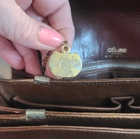 💥SALE Celine Macadam Carriage Rare has COA vintage leather canvas shoulder bag - Picture 7 of 16
